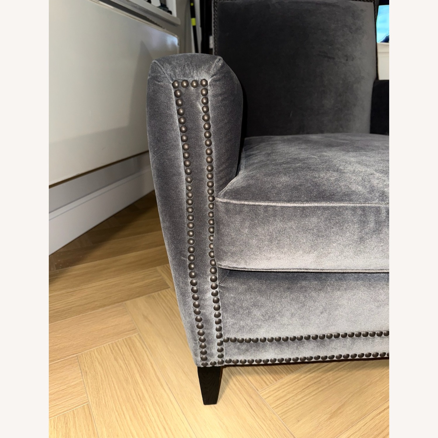 Restoration Hardware Marcel Club Chair Gray Velvet - image-6