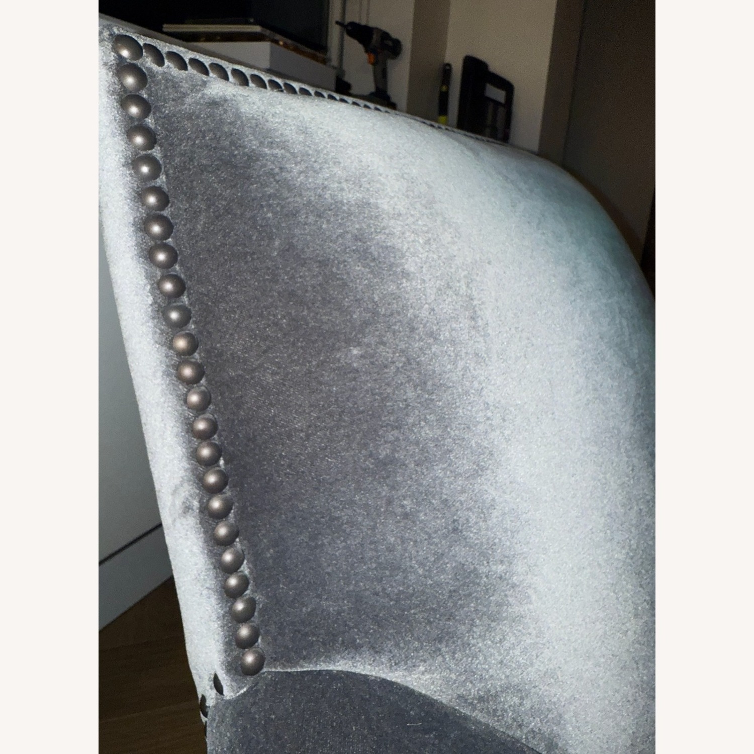 Restoration Hardware Marcel Club Chair Gray Velvet - image-5