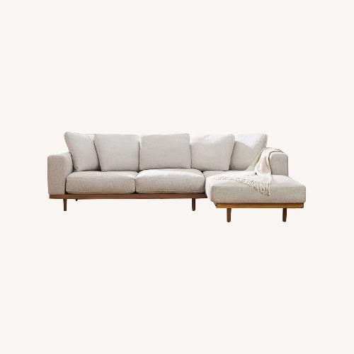 Used West Elm Newport Linen Sectional  for sale on AptDeco