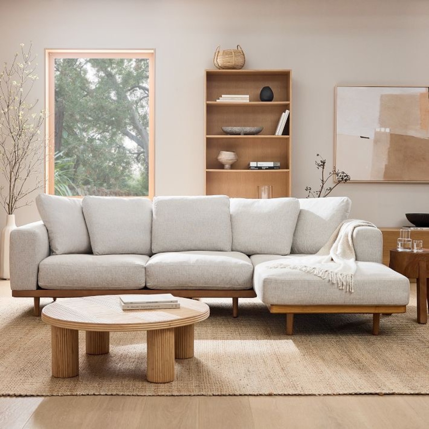 West Elm Newport Linen Sectional  - image-1