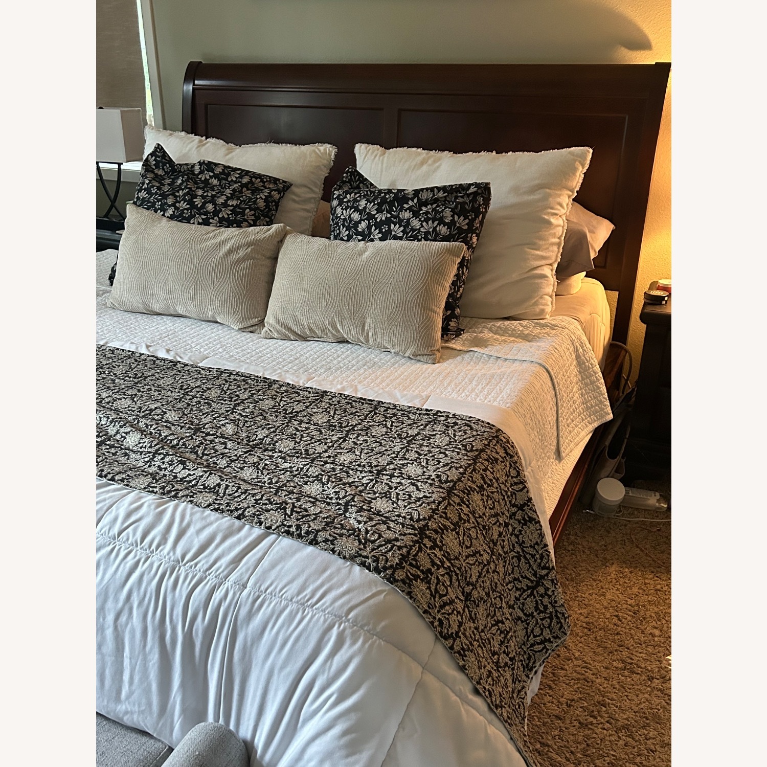 Solid Wood King Bed Frame - image-1