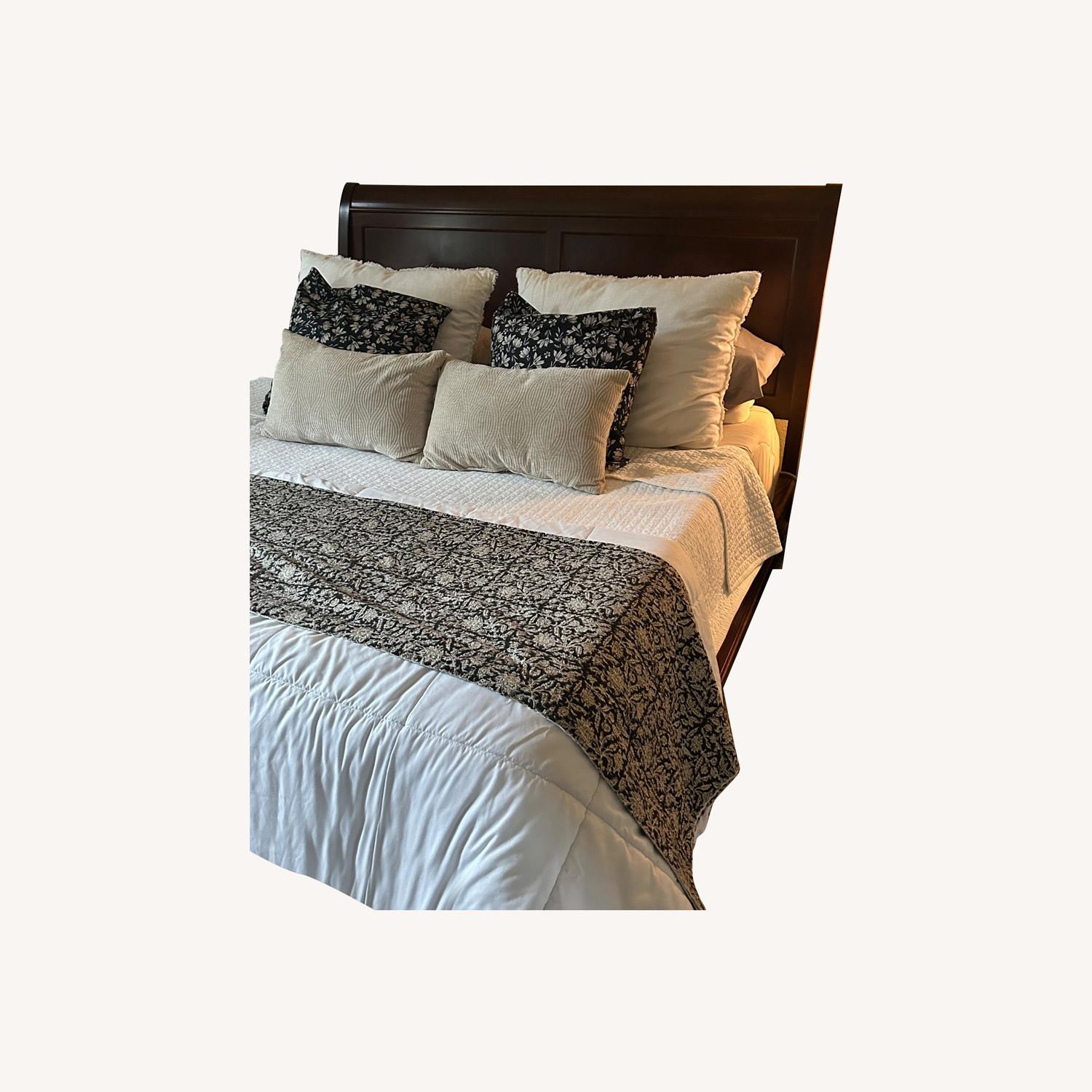 Solid Wood King Bed Frame - image-0