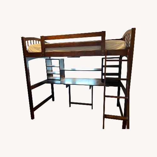 Used Loft Bed with Desk and Shelving for sale on AptDeco