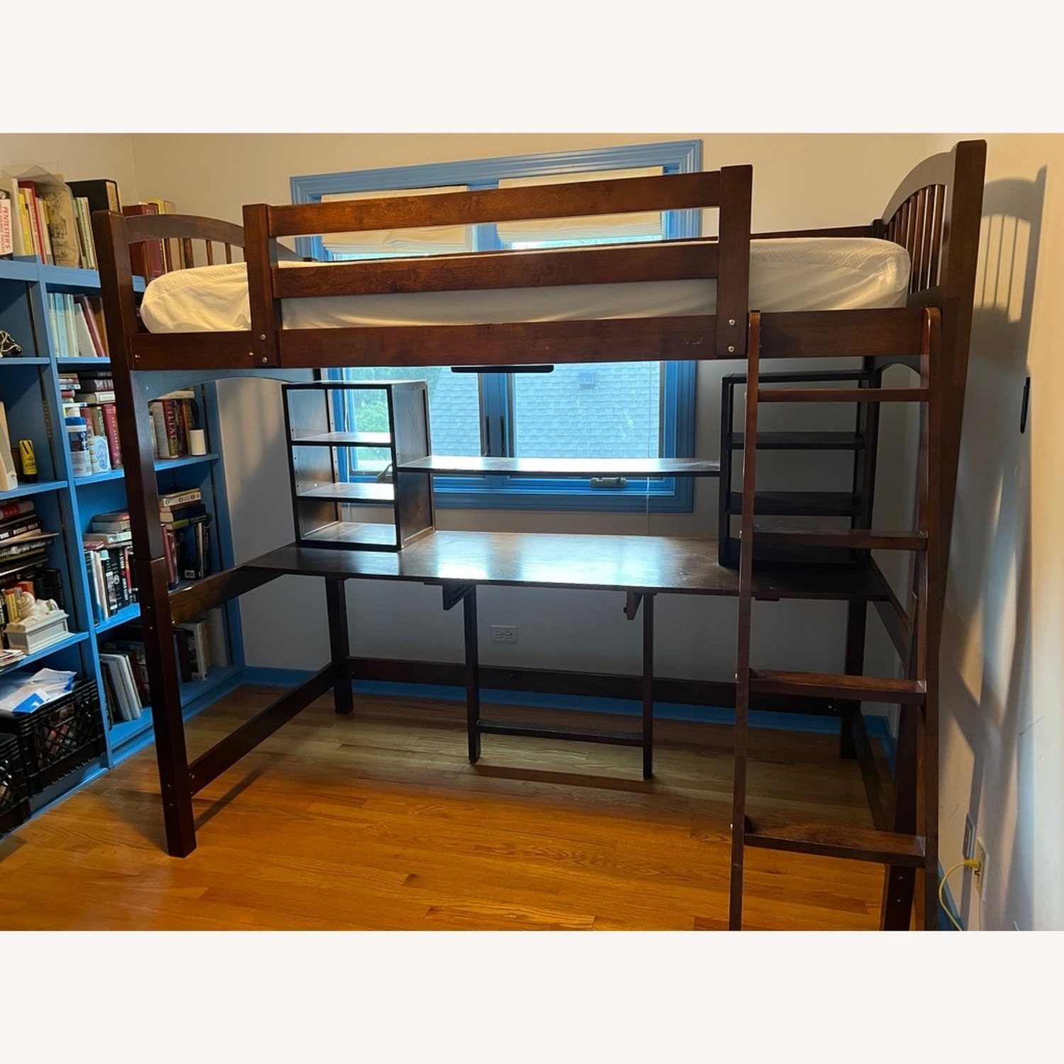 Loft Bed with Desk and Shelving - image-1