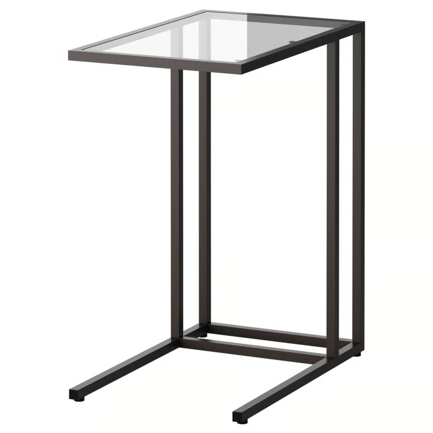 IKEA VITTSJÖ Laptop Stand Black Brown Glass - image-4