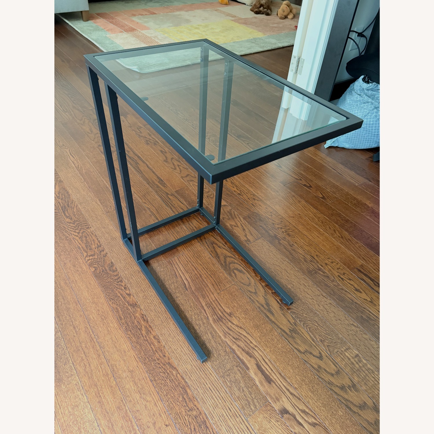 IKEA VITTSJÖ Laptop Stand Black Brown Glass - image-1