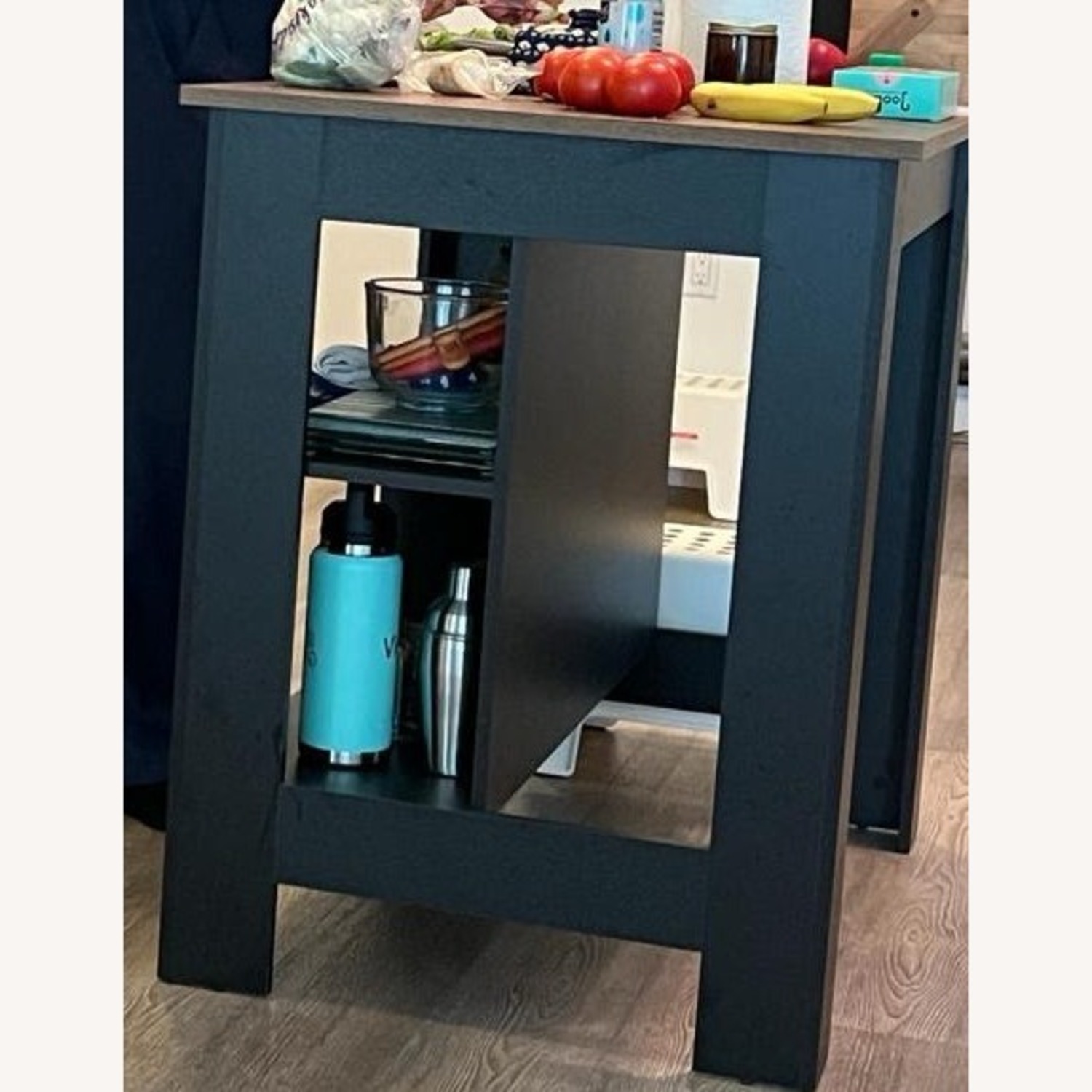 Wayfair 3-Shelf Wooden Kitchen Island Black / Walnut - image-3