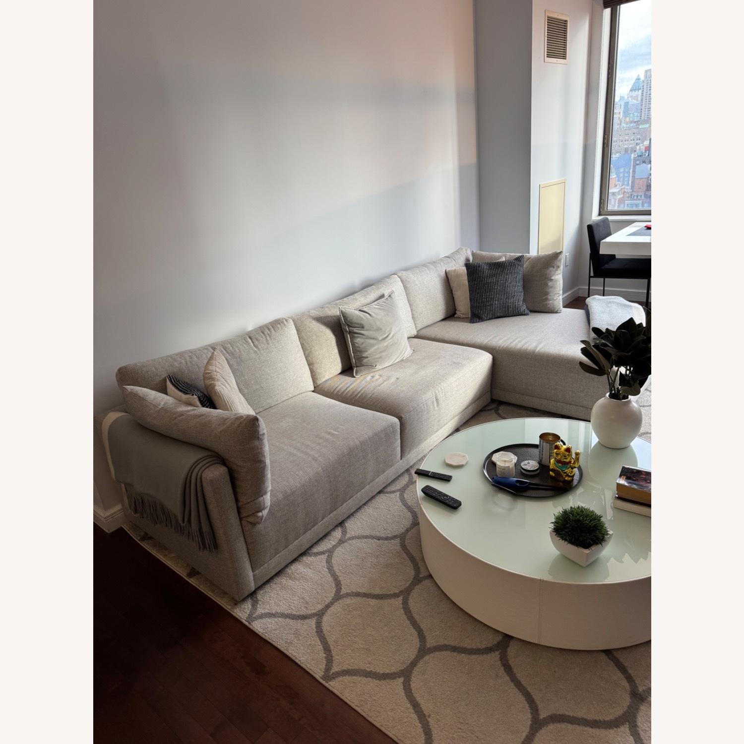 Modloft Sectional Sofa in Neutral Fabric - image-5