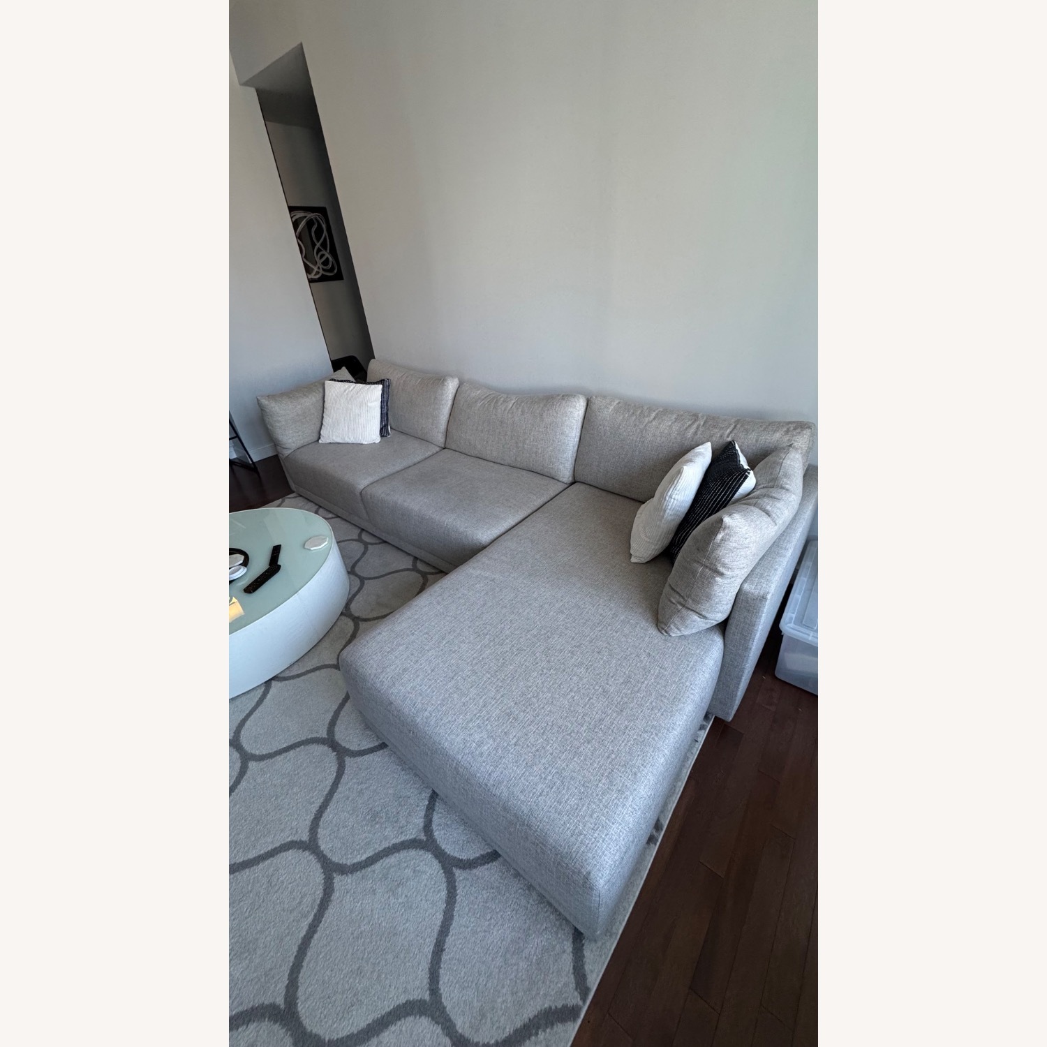 Modloft Sectional Sofa in Neutral Fabric - image-1