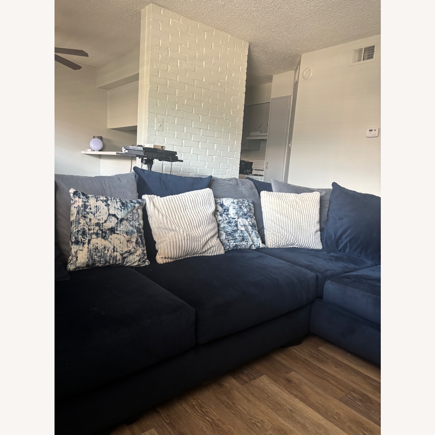 Blue L Shaped Sectional Sofa - image-4