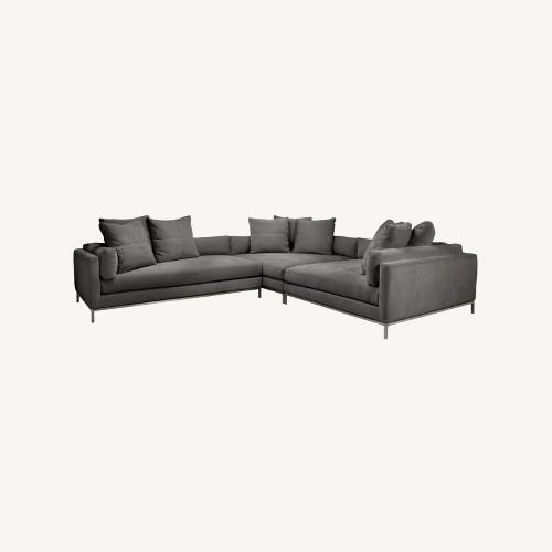 Used Ventura Sectional 3 PC Dark Grey Chenille for sale on AptDeco