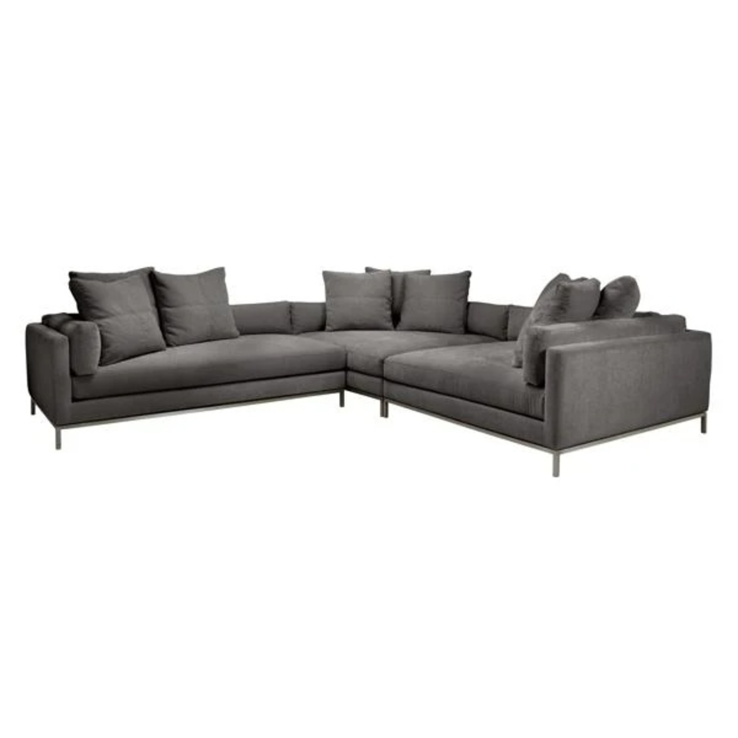 Ventura Sectional 3 PC Dark Grey Chenille - image-5
