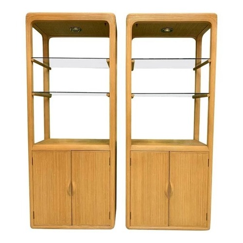 Used Pair Pencil Reed Etageres Style Gabriella Crespi for sale on AptDeco