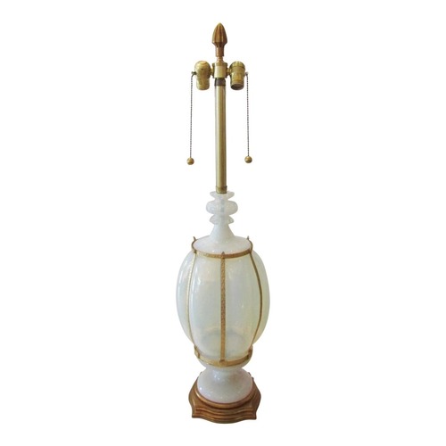 Used Murano Opaline Glass Table Lamp by Marbro for sale on AptDeco