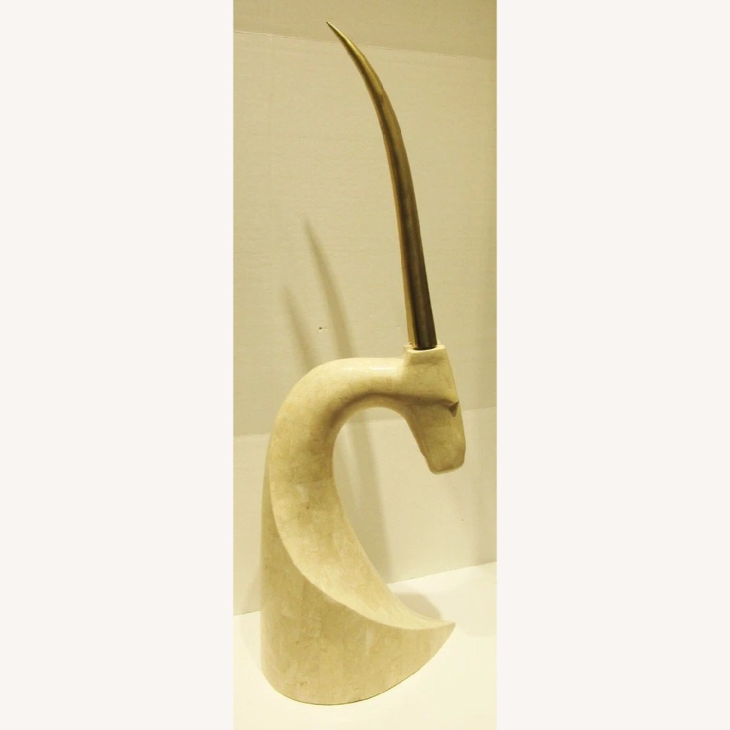 Travertine Stone Gazelle Sculpture Karl Springer - image-12