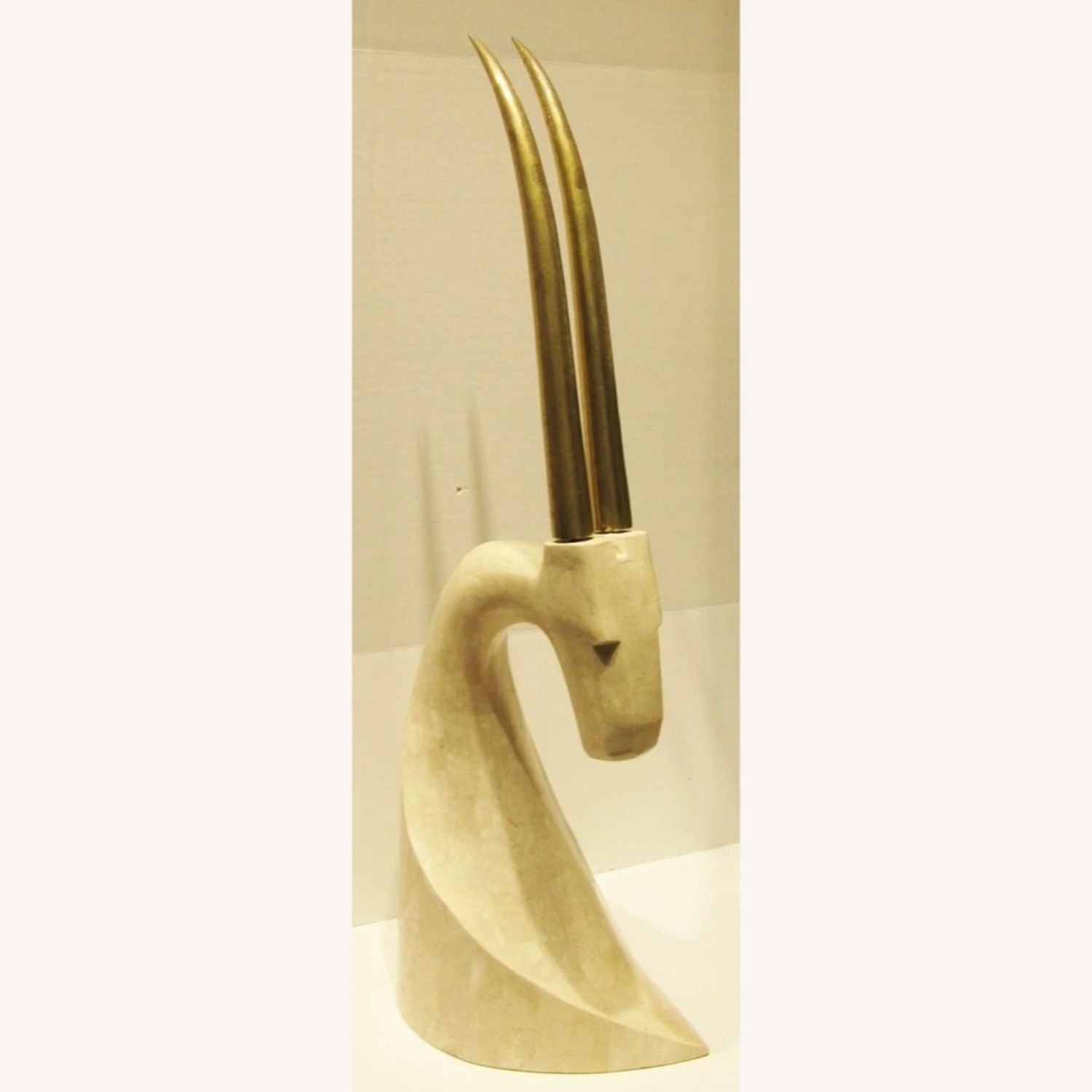 Travertine Stone Gazelle Sculpture Karl Springer - image-2