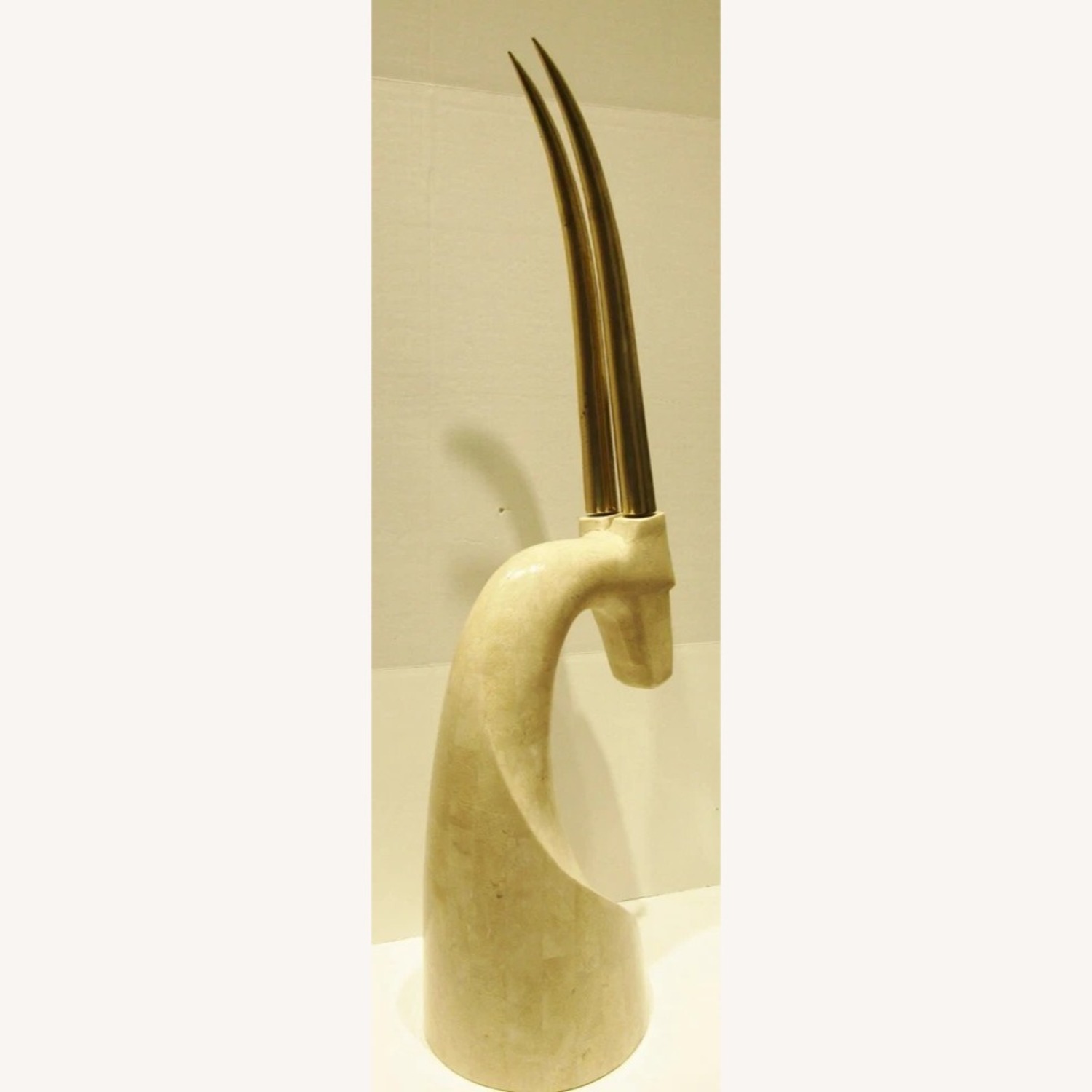 Travertine Stone Gazelle Sculpture Karl Springer - image-6