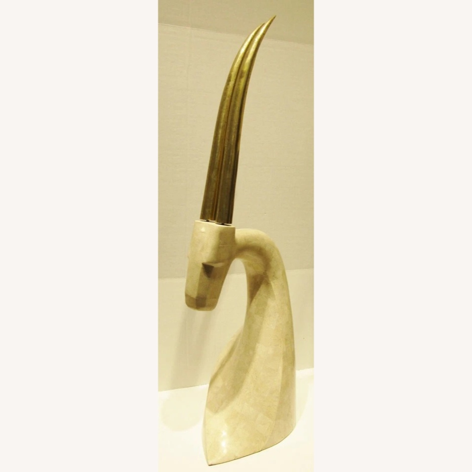 Travertine Stone Gazelle Sculpture Karl Springer - image-11