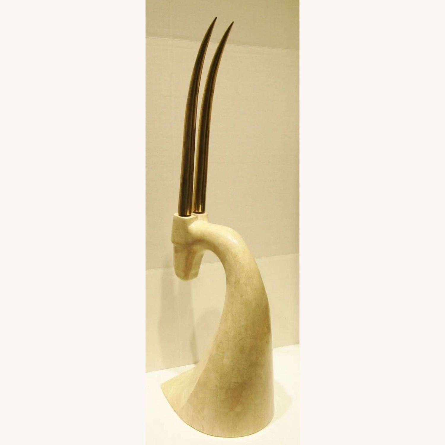 Travertine Stone Gazelle Sculpture Karl Springer - image-3