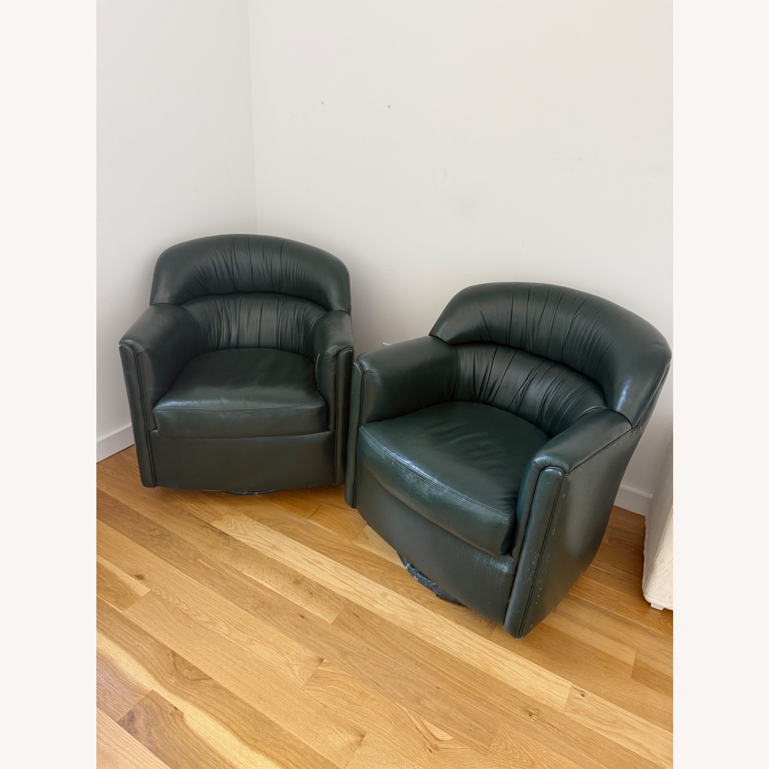 Leather Green Chairs - image-2