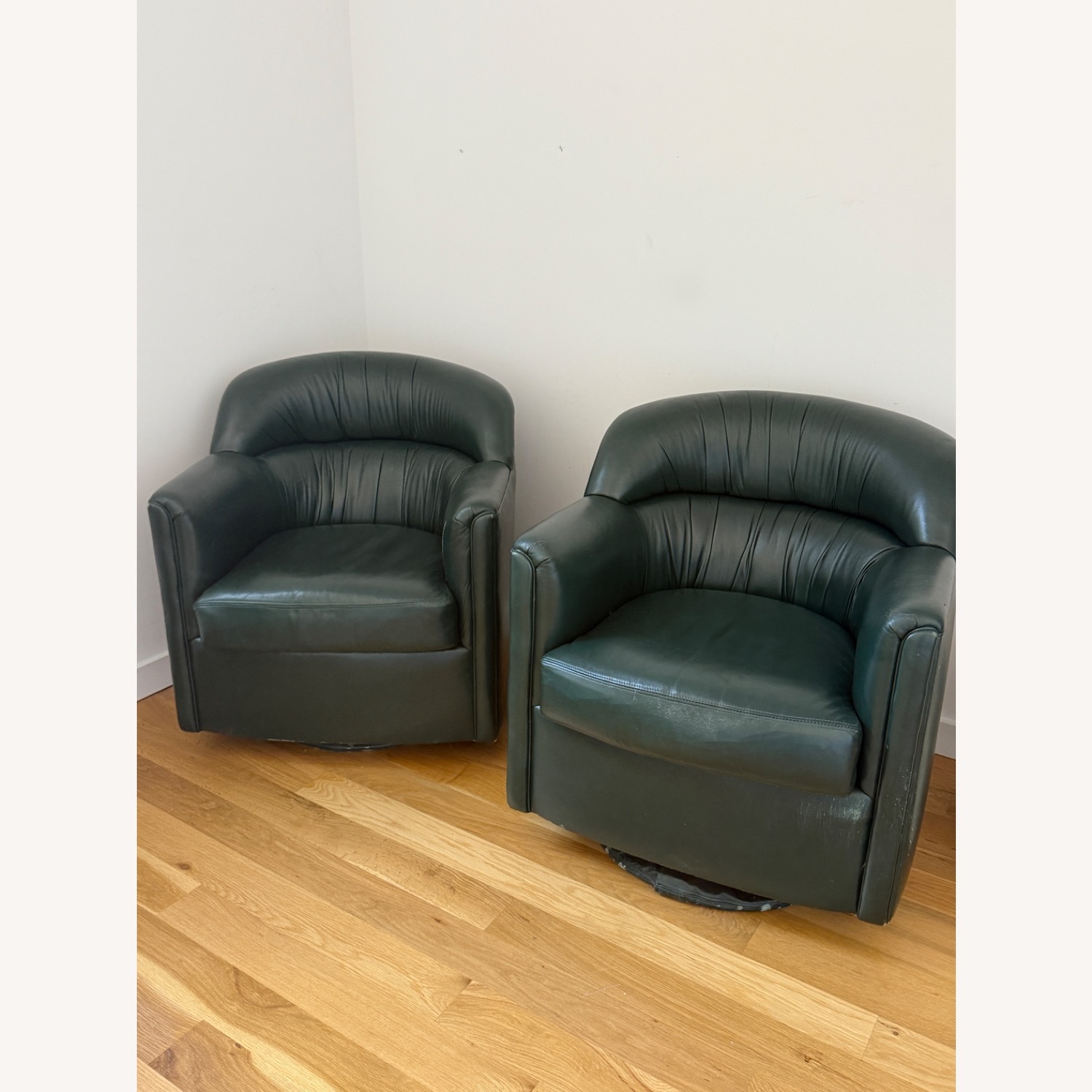 Leather Green Chairs - image-3