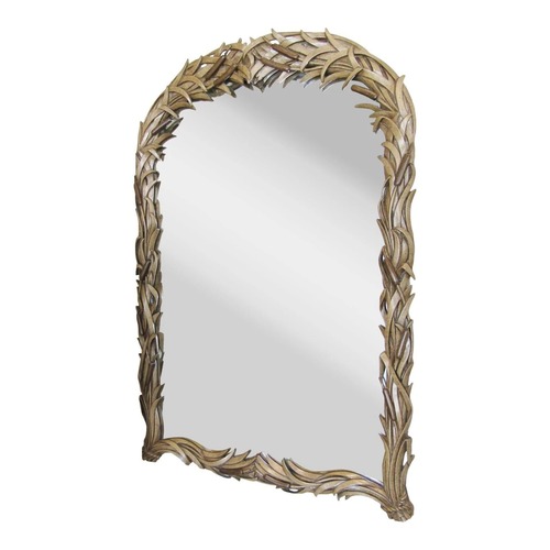 Used Italian Hand Carved Cattail Mirror 1960s for sale on AptDeco