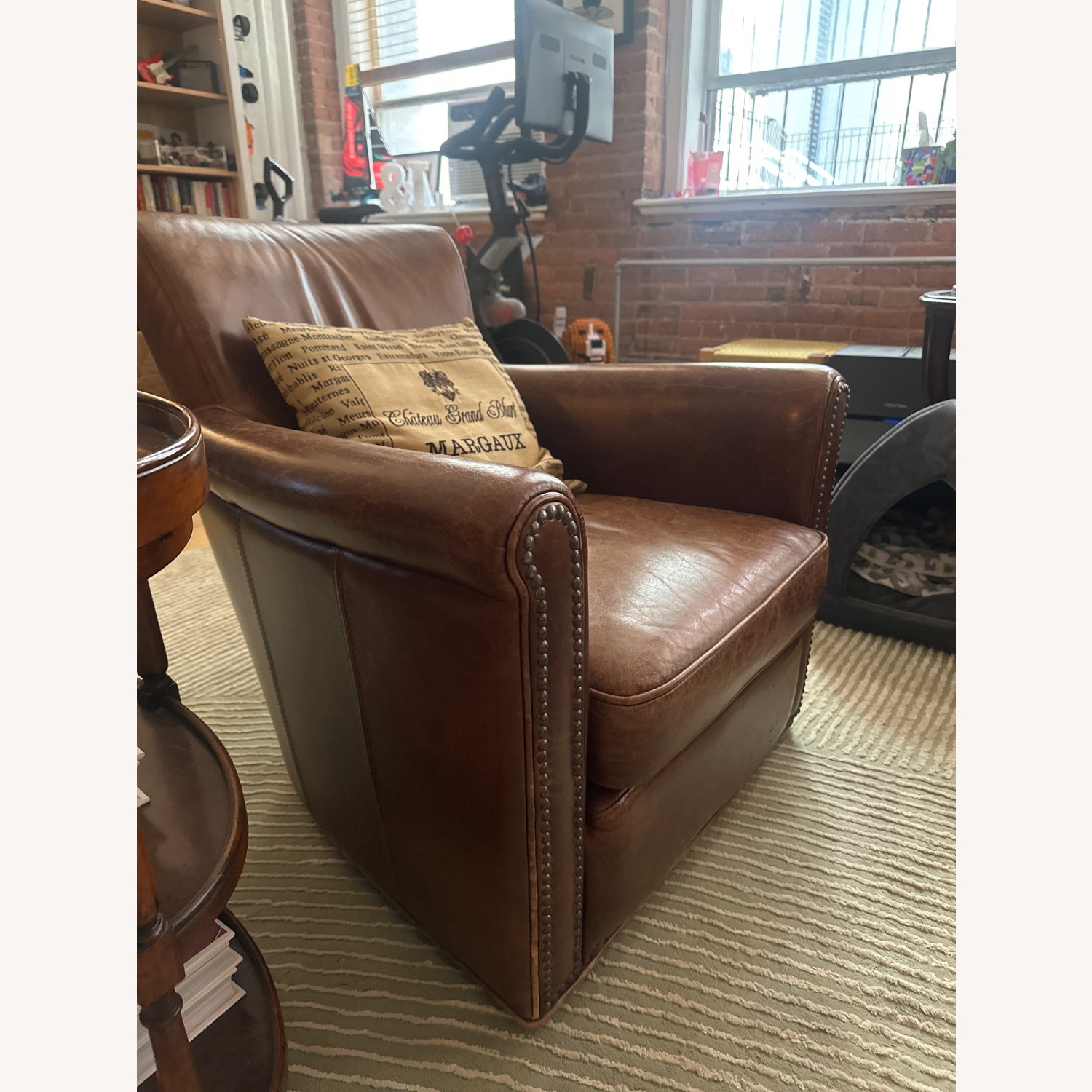 Pottery Barn Irving Roll Arm Swivel Chair - image-3