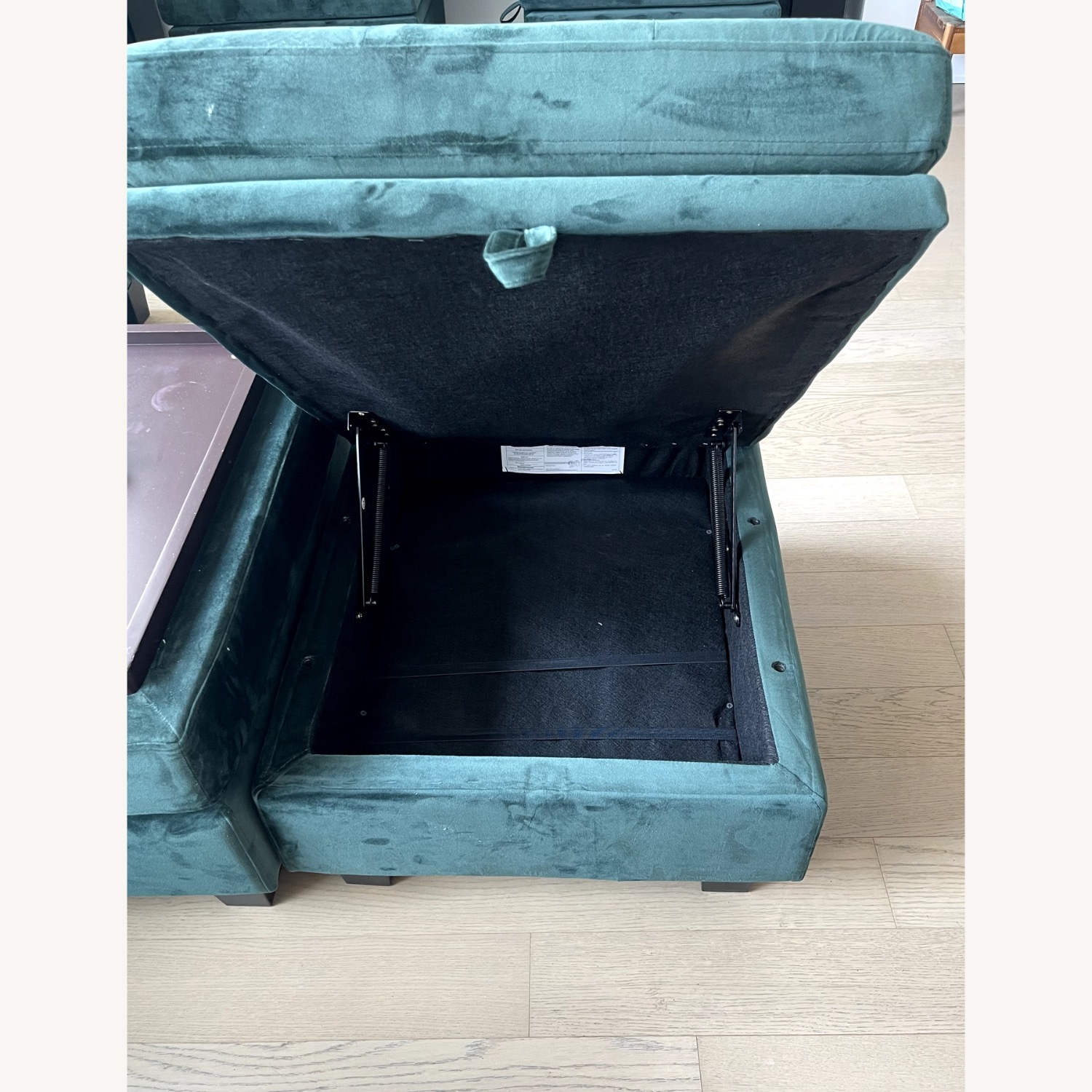 Shavera Large Green Velvet Sectional Sofa - image-4