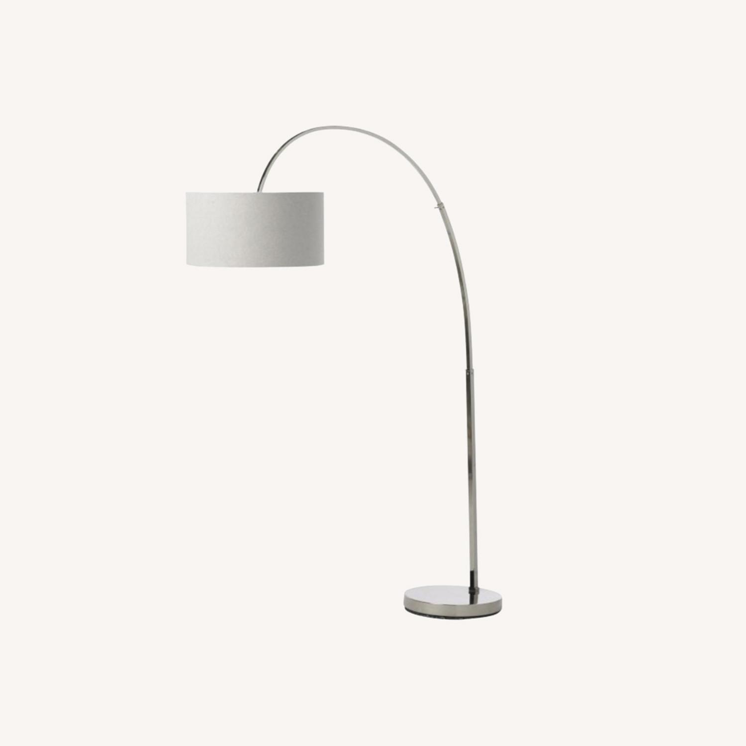 Overarching Floor Lamp, Antique Bronze Natural Linen (79") - image-4