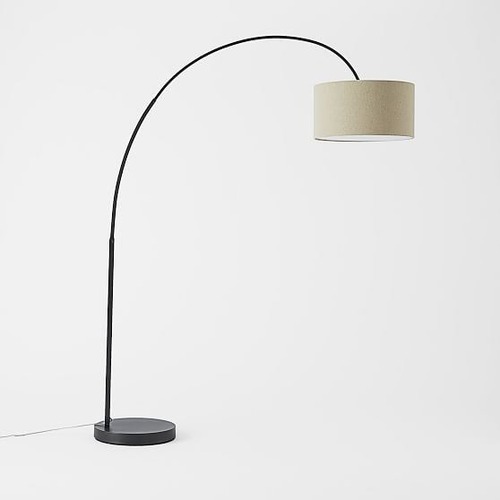 Used Overarching Floor Lamp, Antique Bronze Natural Linen (79") for sale on AptDeco