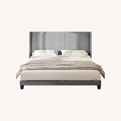 Used King Grey Bed  for sale on AptDeco