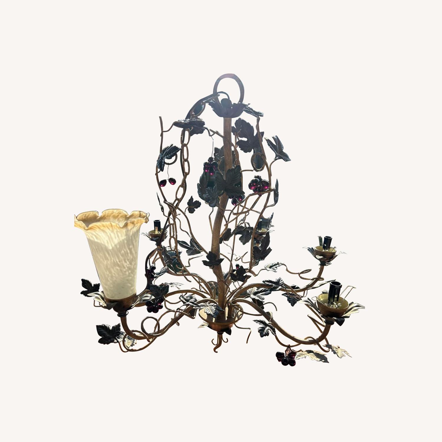 Climbing Vine Frosted Metal Glass Chandelier - image-0