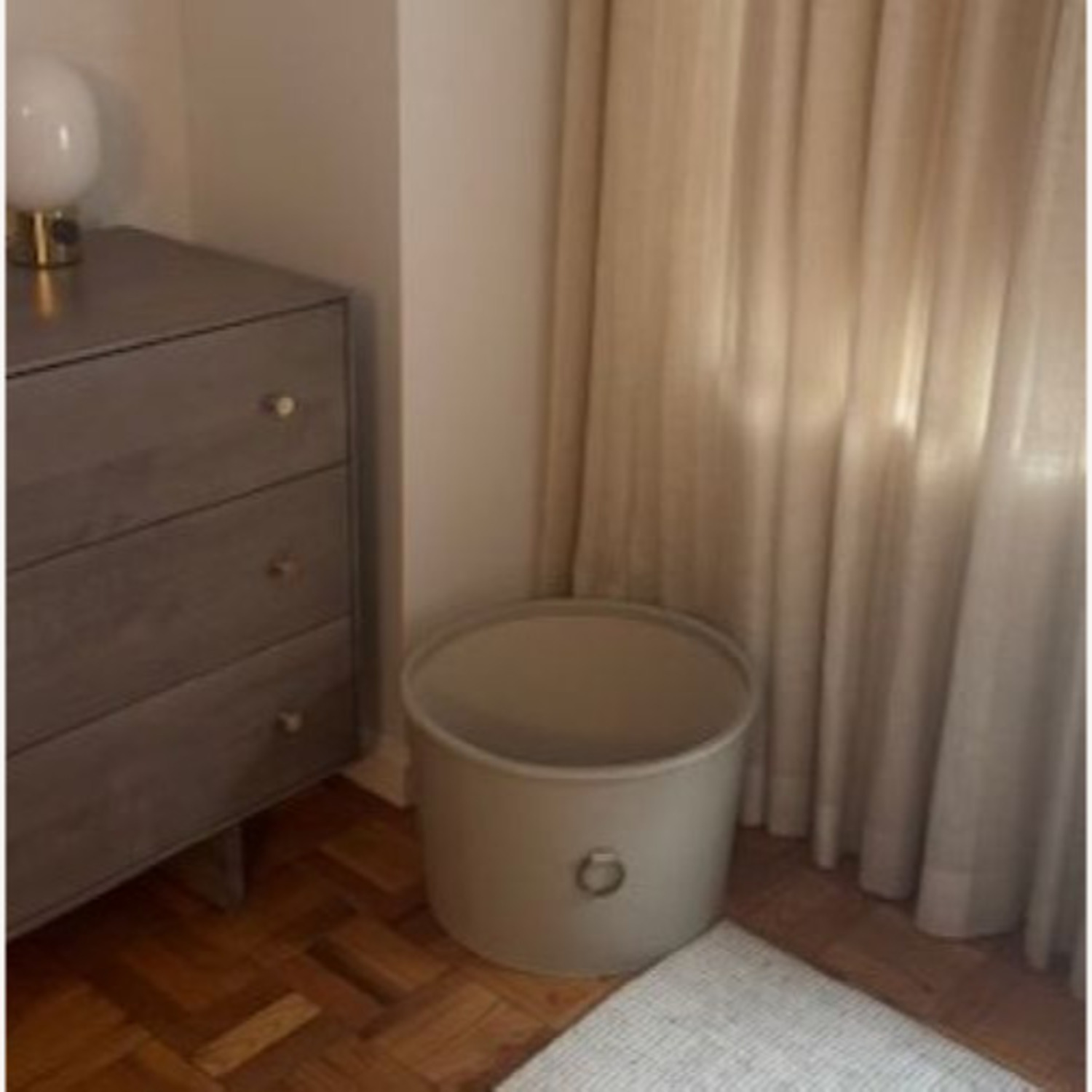 Pigeon and Poodle Light Gray Leather Basket - image-5