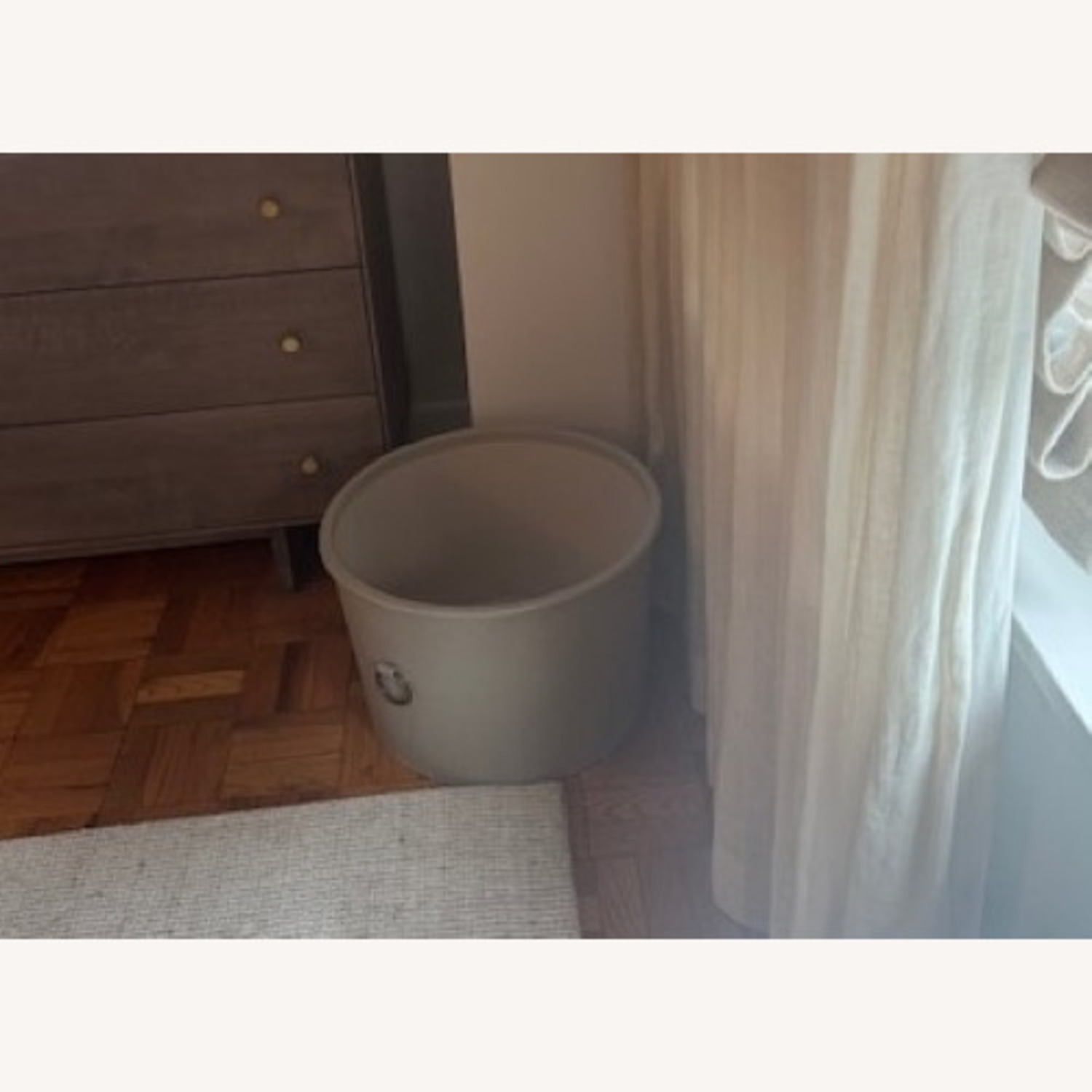 Pigeon and Poodle Light Gray Leather Basket - image-6