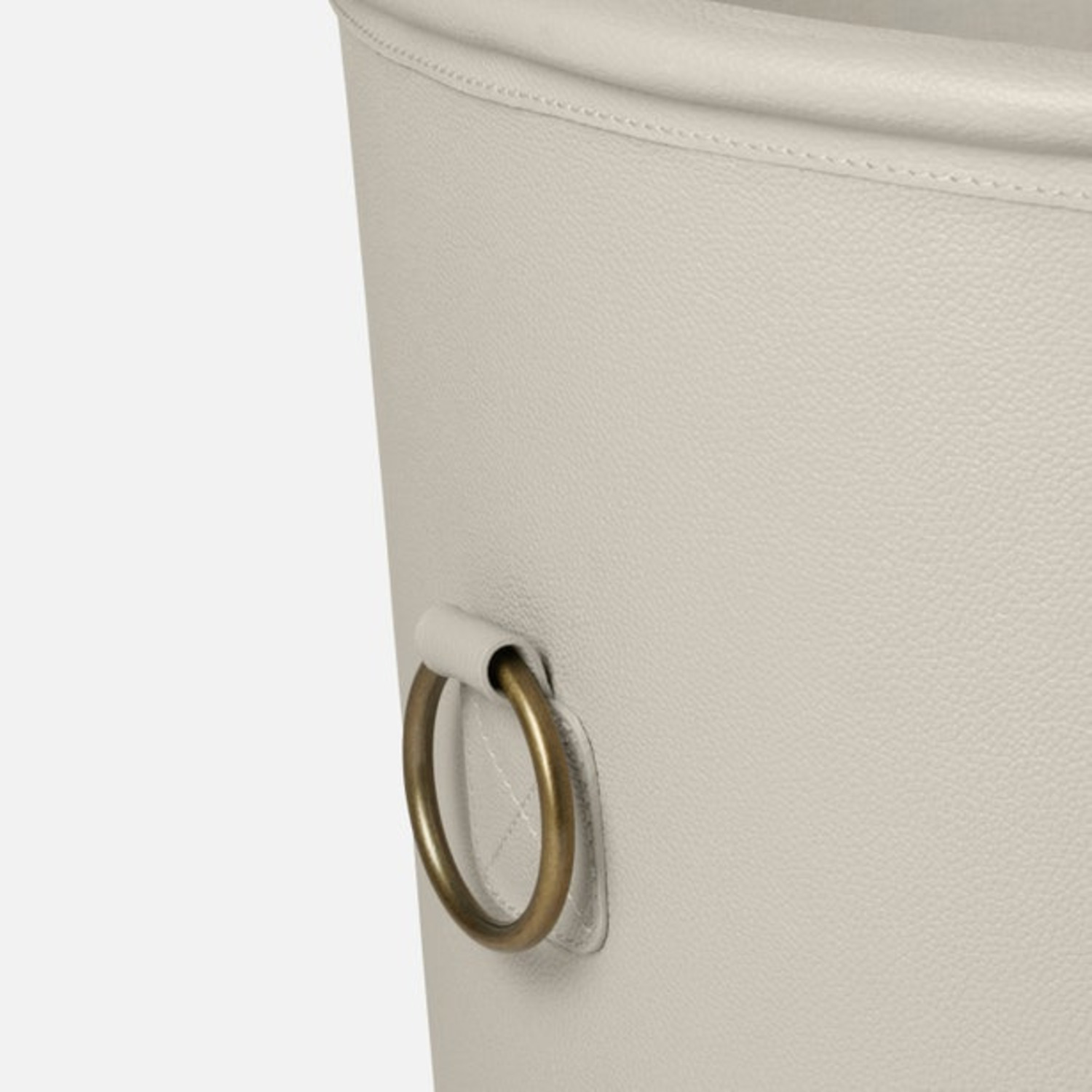 Pigeon and Poodle Light Gray Leather Basket - image-2