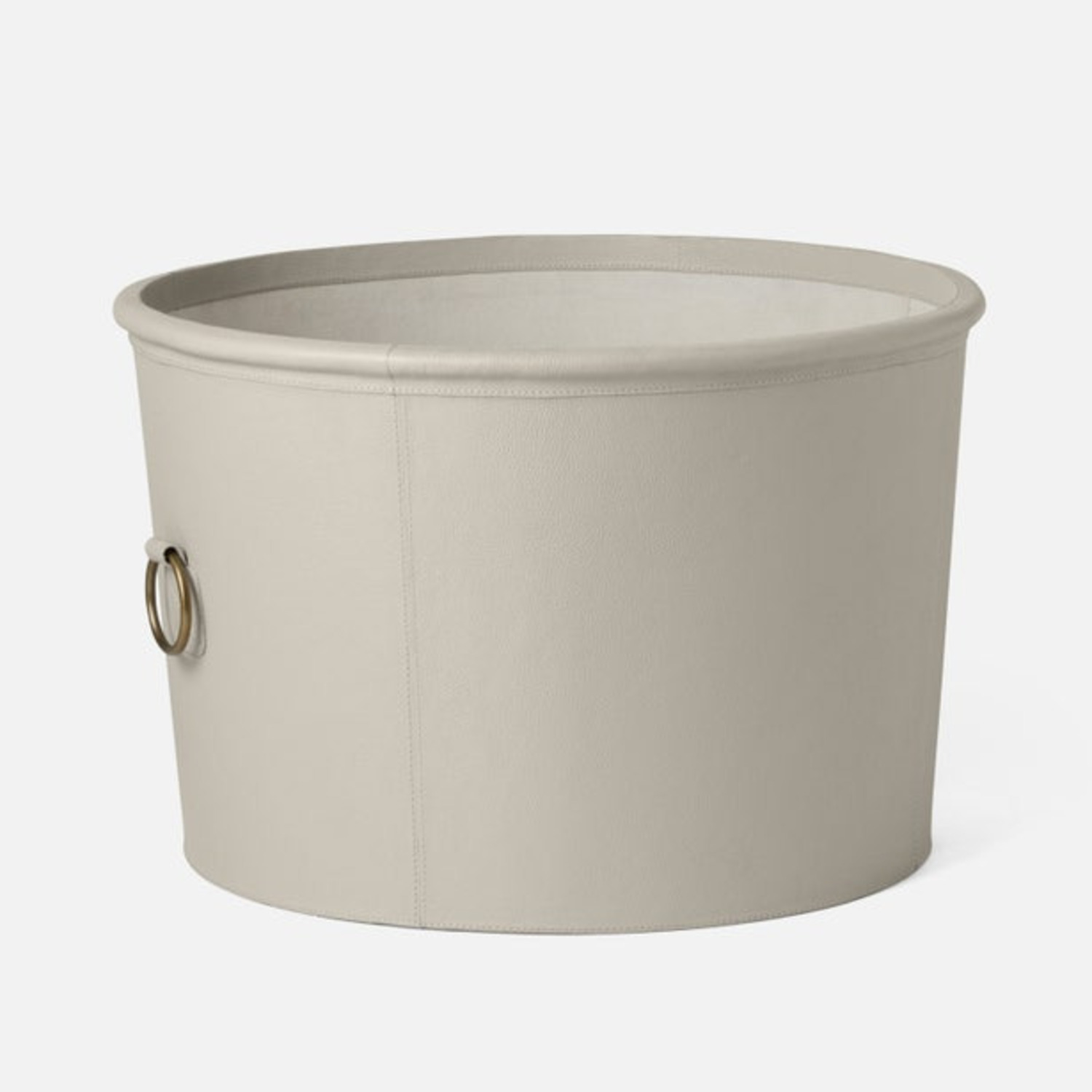 Pigeon and Poodle Light Gray Leather Basket - image-3