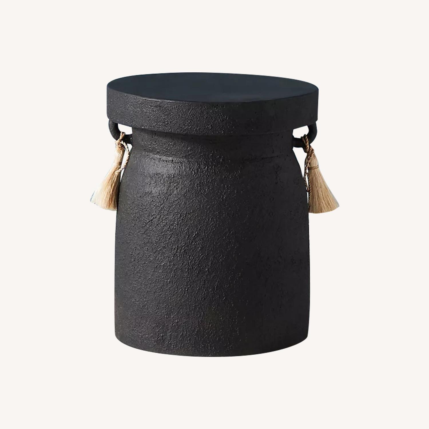 Anthropologie Waverly Tasseled Stool - image-0