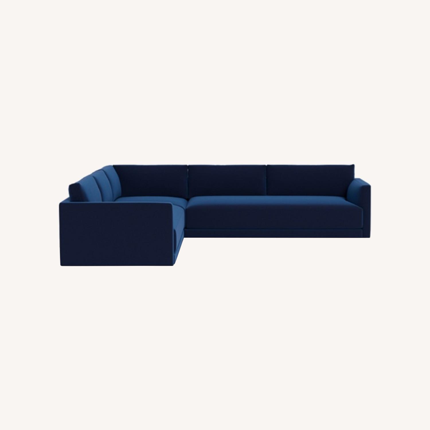  Interior Define Lukas Velvet L Sectional  - image-0