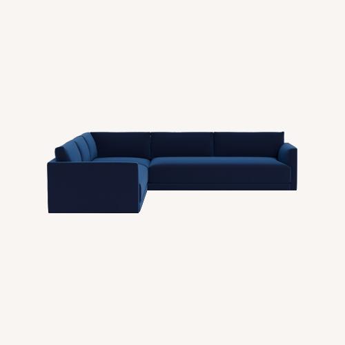 Used  Interior Define Lukas Velvet L Sectional  for sale on AptDeco