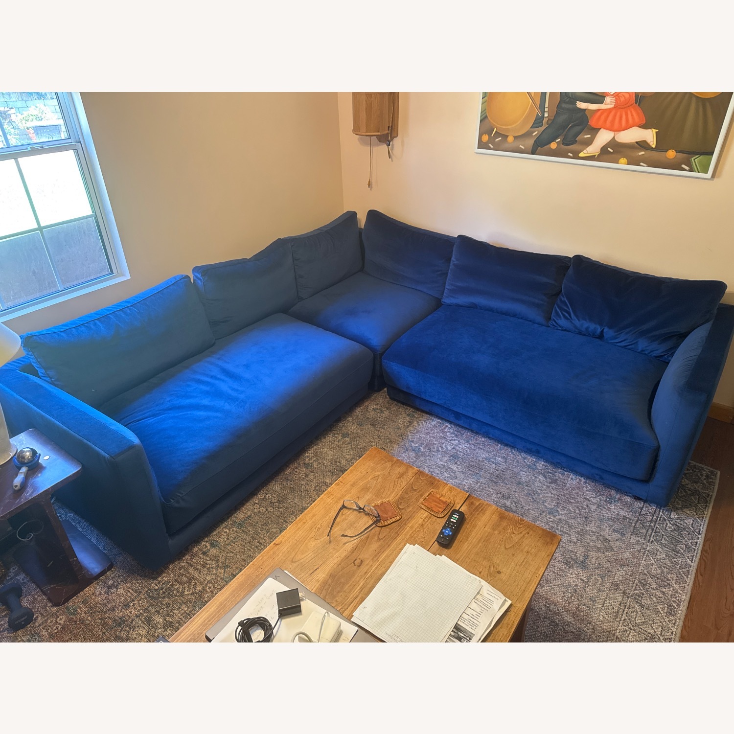  Interior Define Lukas Velvet L Sectional  - image-2