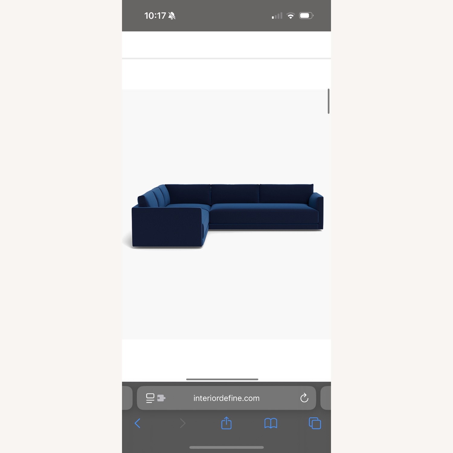  Interior Define Lukas Velvet L Sectional  - image-1