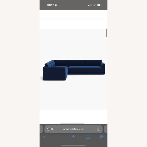 Used  Interior Define Lukas Velvet L Sectional  for sale on AptDeco