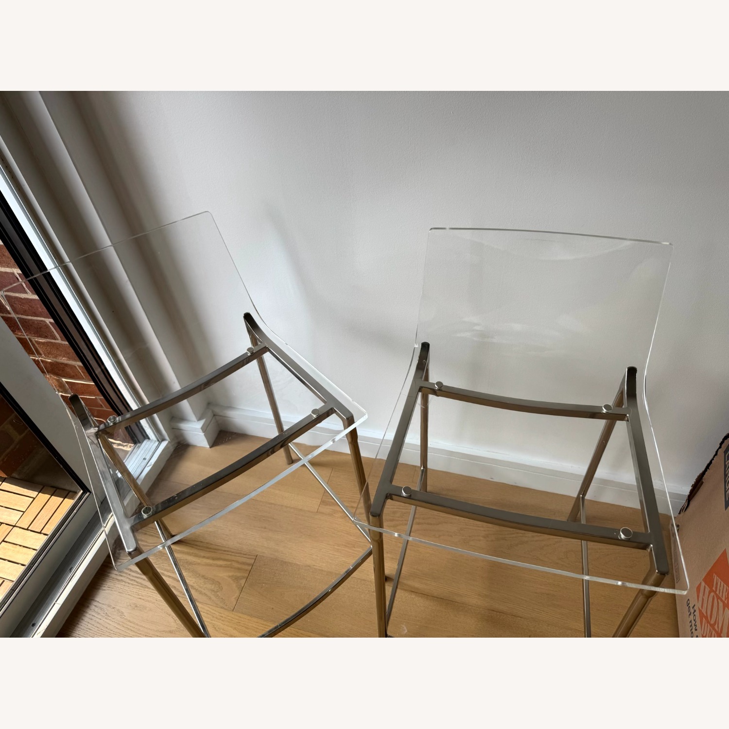 CB2 Acrylic Stools Pair of 2 - image-4