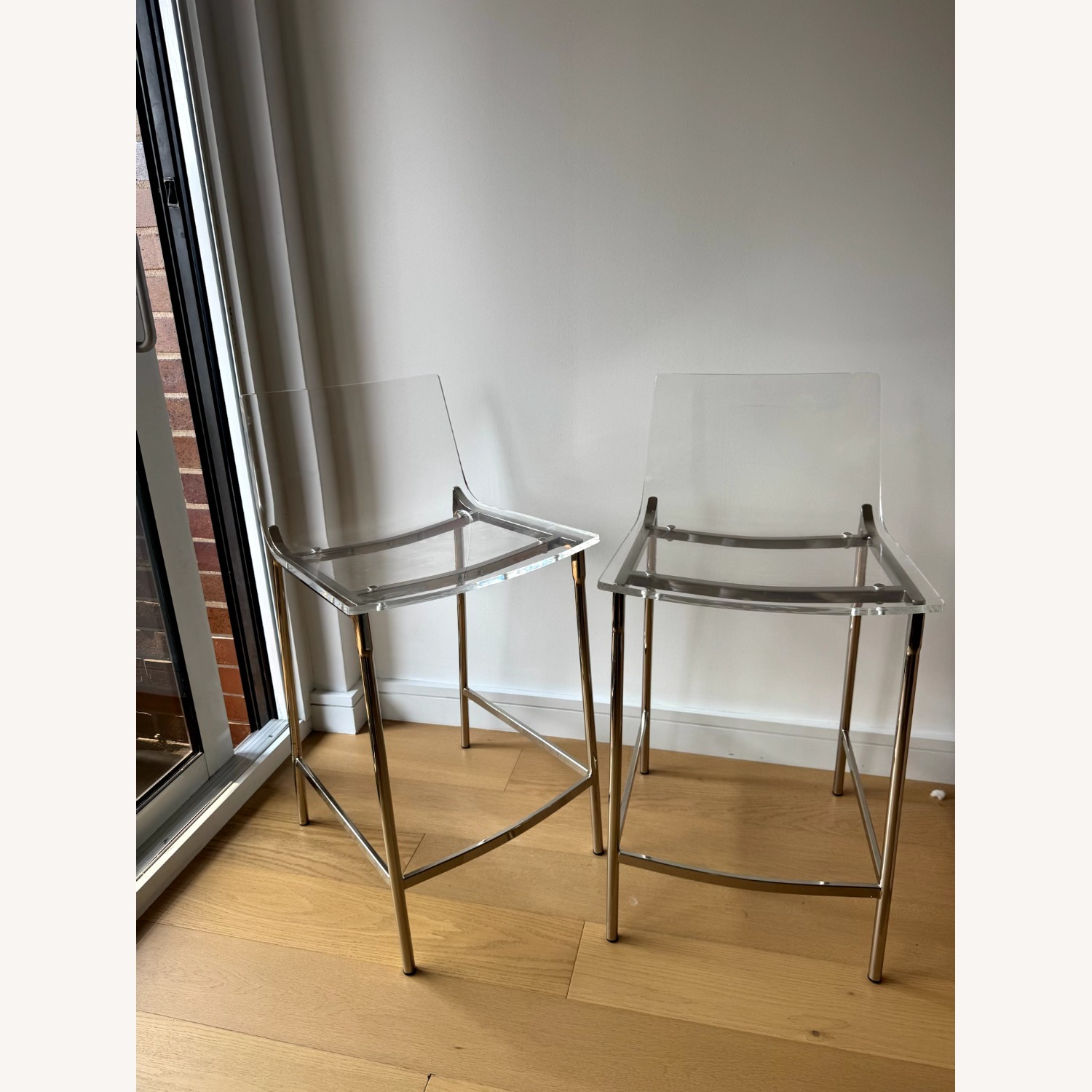 CB2 Acrylic Stools Pair of 2 - image-2