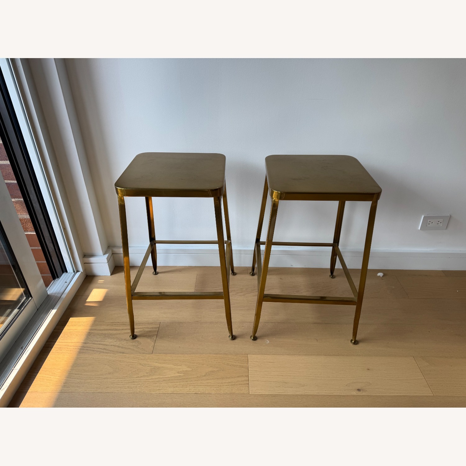 CB2 Flint Gold Counter Stool - image-1