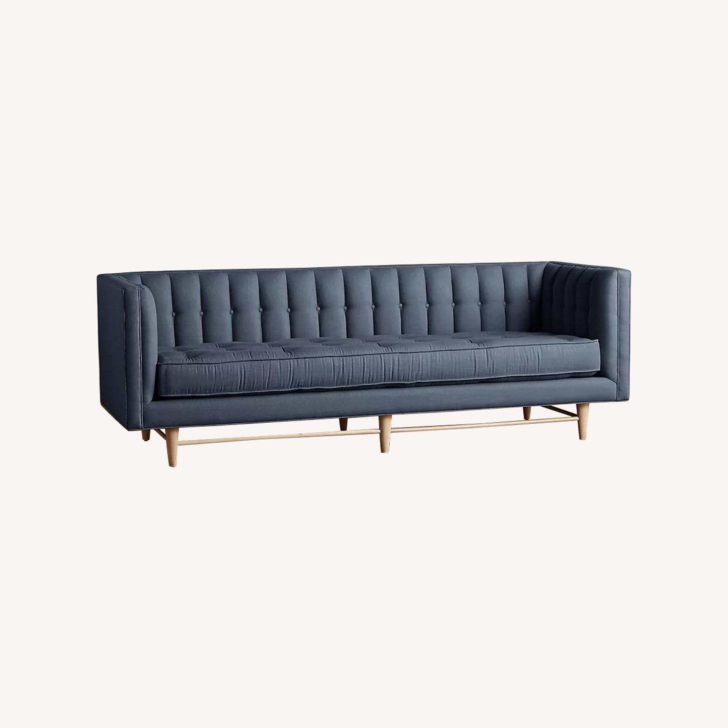 Anthropologie Linen Marryn Velvet Couch - image-0