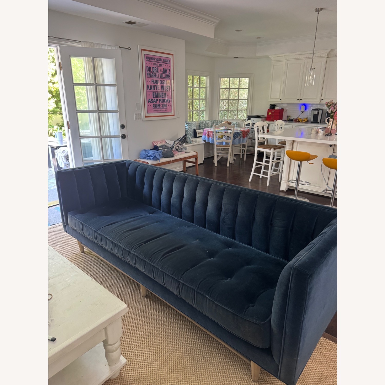 Anthropologie Linen Marryn Velvet Couch - image-6