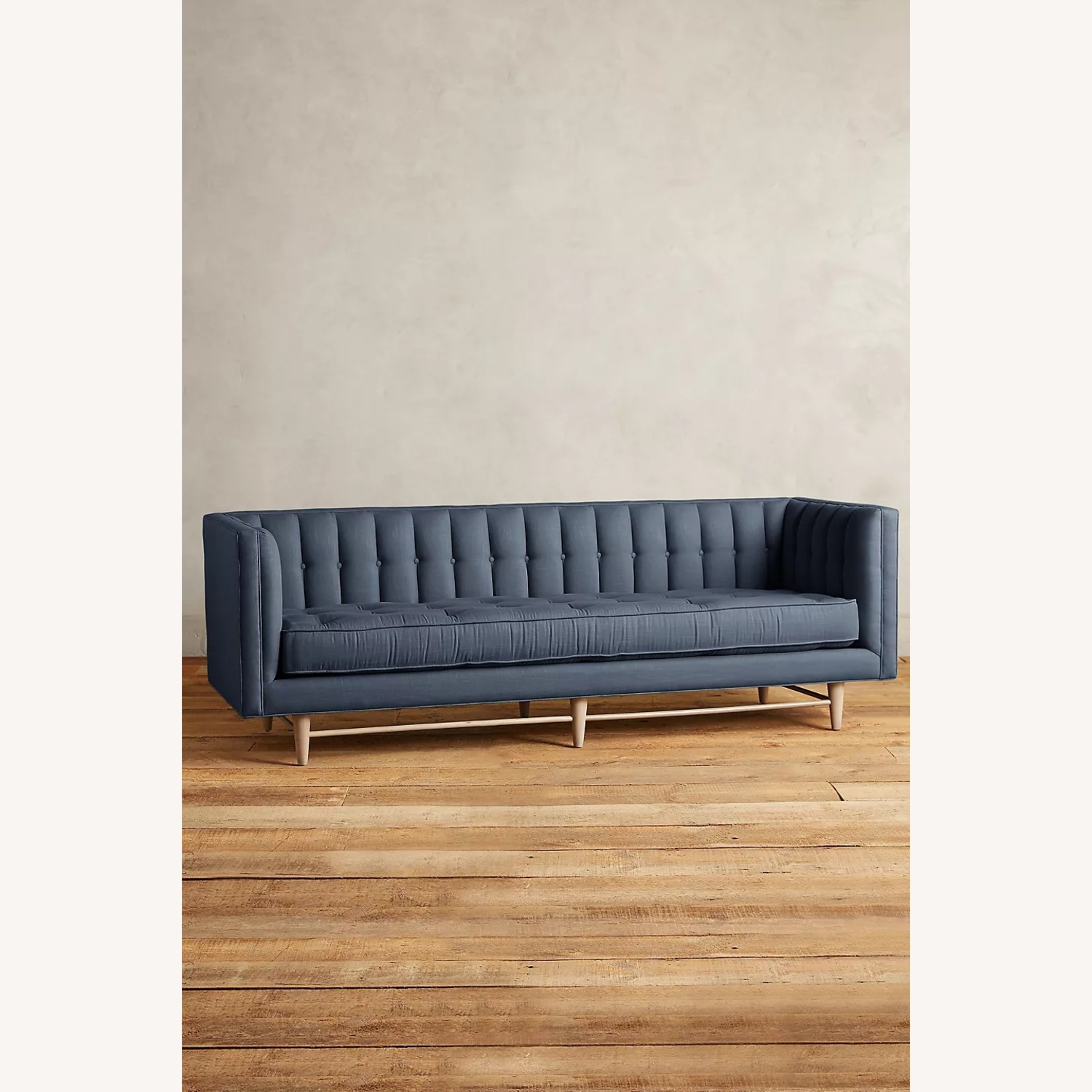 Anthropologie Linen Marryn Velvet Couch - image-7