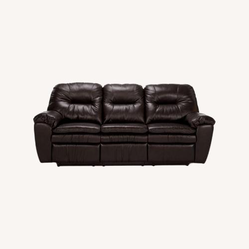 Used Dark Brown Faux Leather 3-Person Reclining Couch for sale on AptDeco