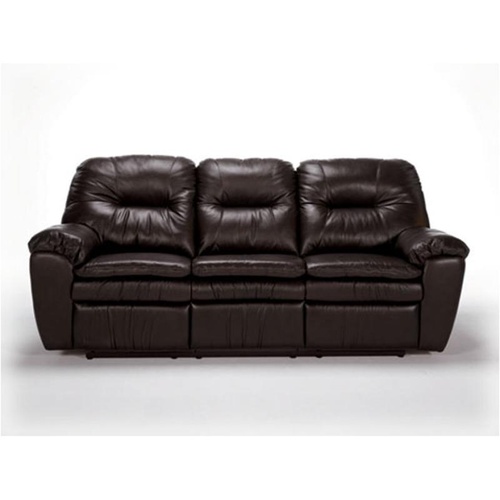Used Dark Brown Faux Leather 3-Person Reclining Couch for sale on AptDeco